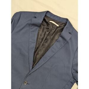 Calvin Klein Sport Coat Blue Blazer Suit Jacket Mens sz Small Linen Blend
